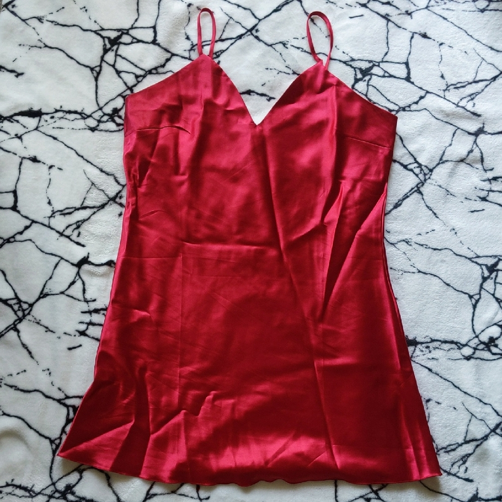 Elegant Red Slip Dress